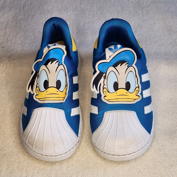 ADIDAS x DISNEY Donald Duck Superstar Shoes Toddler 8K Blue Sneakers - Picture 2 of 8